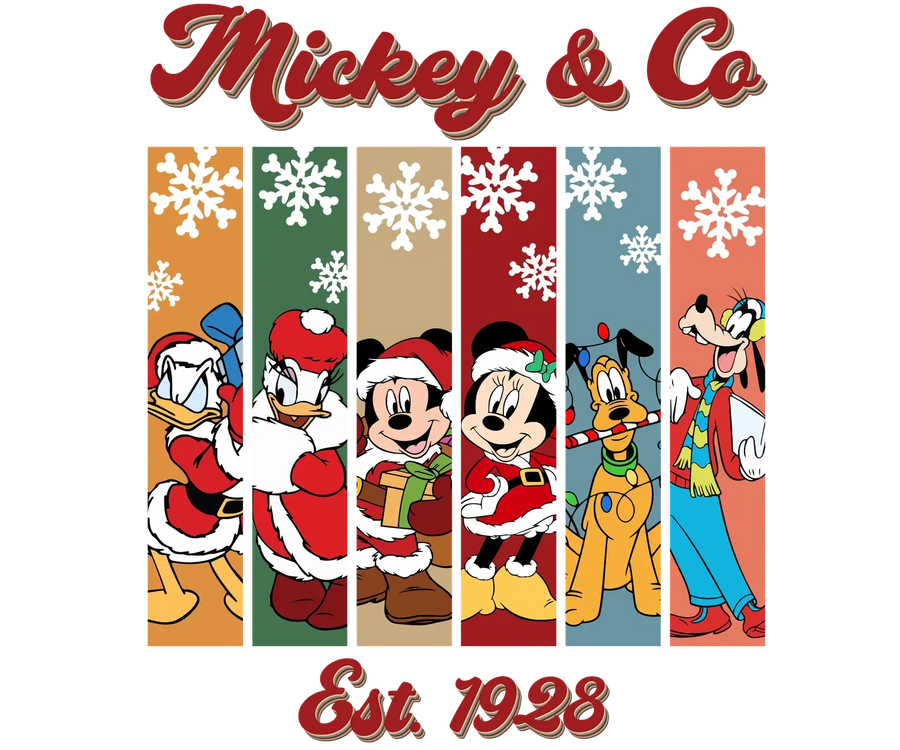 Mickey & Co Feiertags-DTF-Transfer, fertig zum Pressen