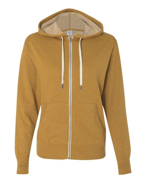 Heathered French Terry Full-Zip Hooded Sweatshirt