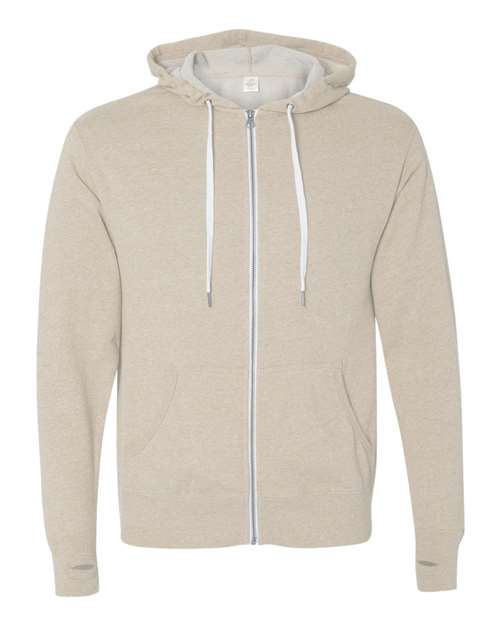 Heathered French Terry Full-Zip Hooded Sweatshirt