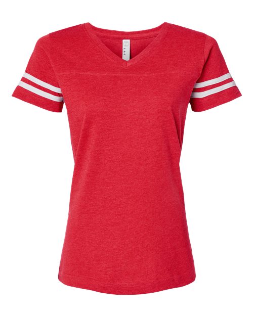 Women's Football V-Neck Fine Jersey Tee