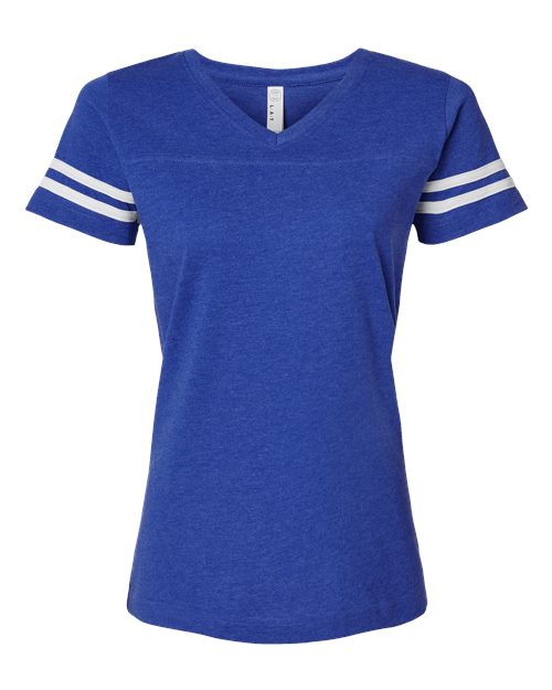 Women's Football V-Neck Fine Jersey Tee