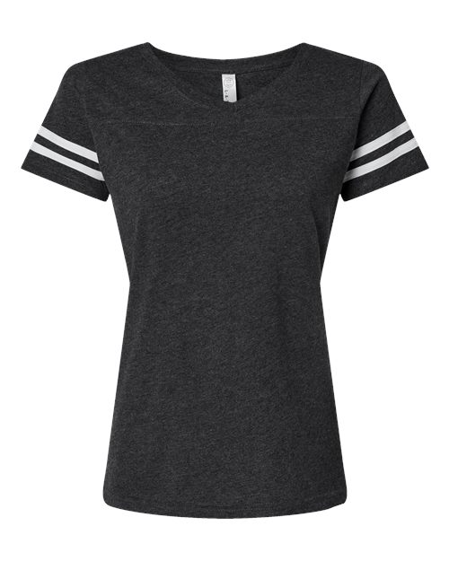 Women's Football V-Neck Fine Jersey Tee