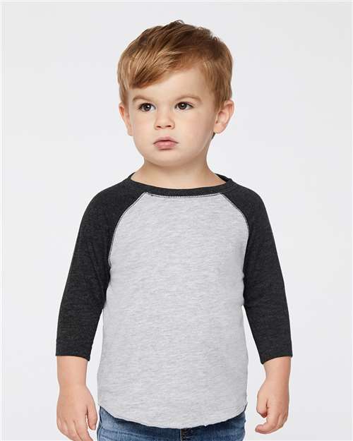 Toddler Baseball Fine Jersey Three-Quarter Sleeve Tee