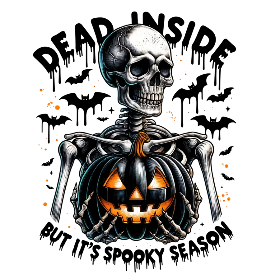 Halloween Skull Pumpkin DTF Transfer Ready to Press