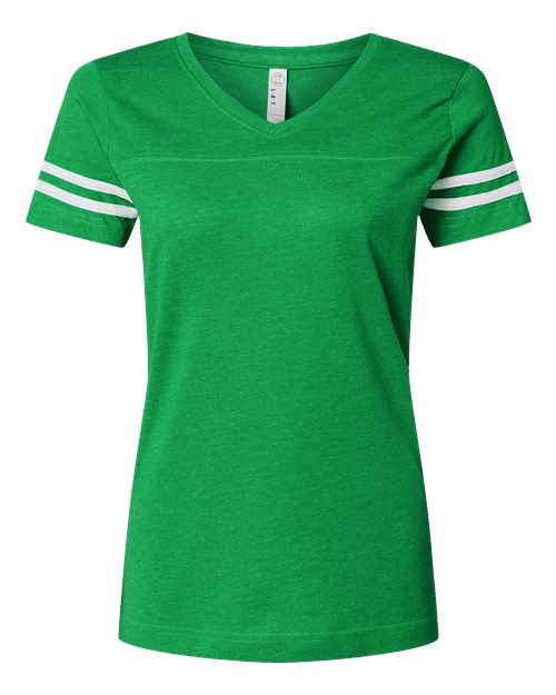 Women's Football V-Neck Fine Jersey Tee