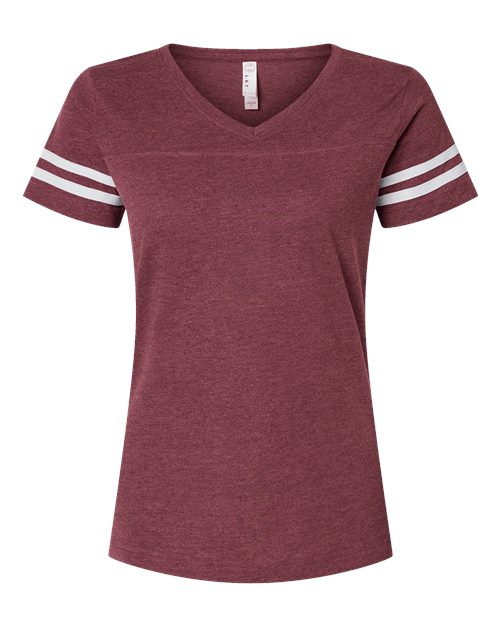 Women's Football V-Neck Fine Jersey Tee