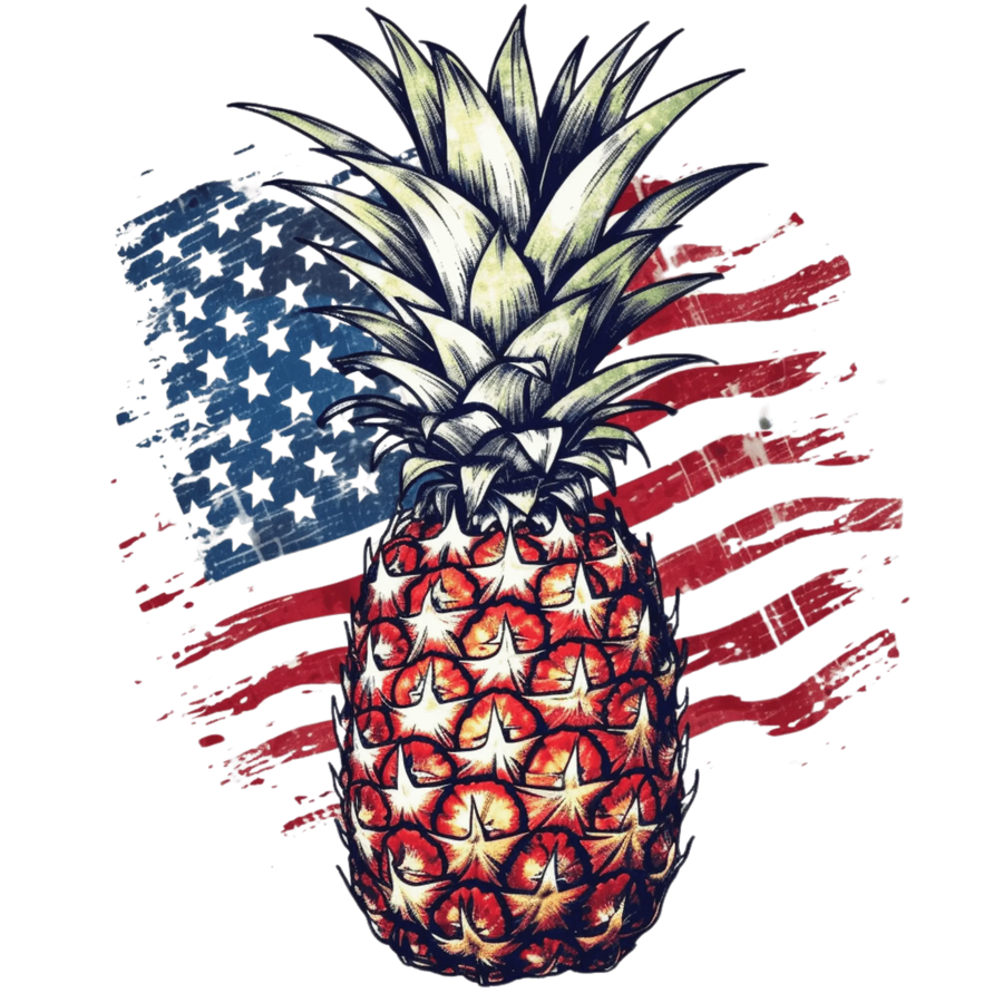4th Of July Pineapple Design - DTF Ready To Press