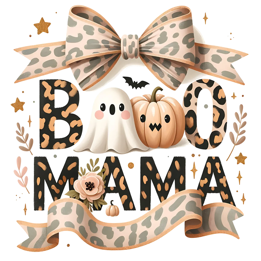 Halloween Boo Mama DTF Transfer Ready to Press