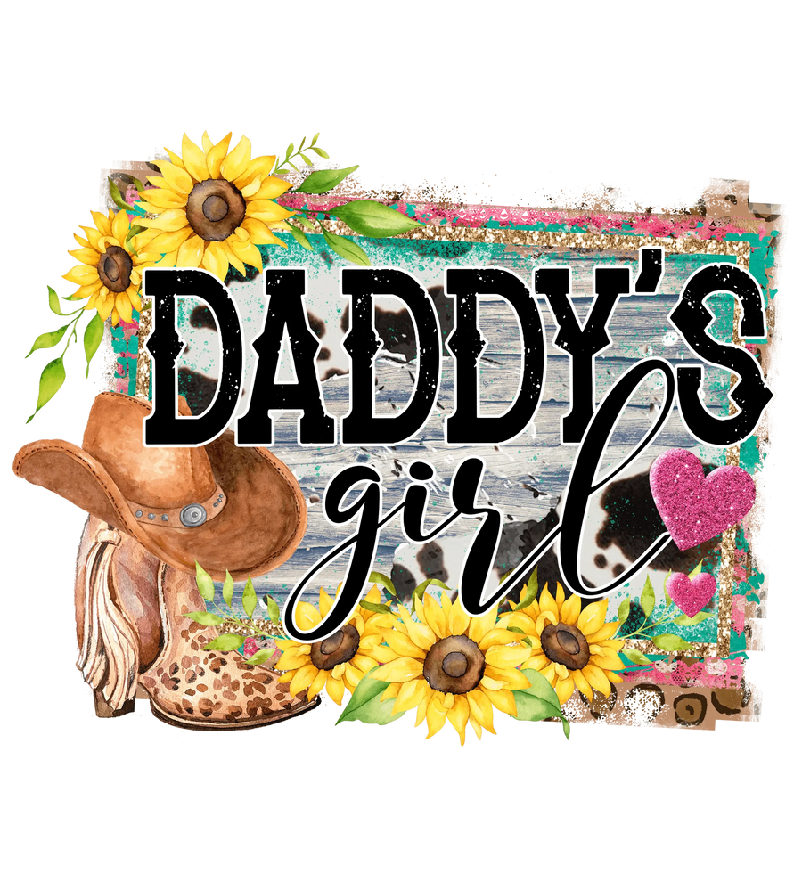 Daddy's Girl Sunflower Design - DTF Ready To Press