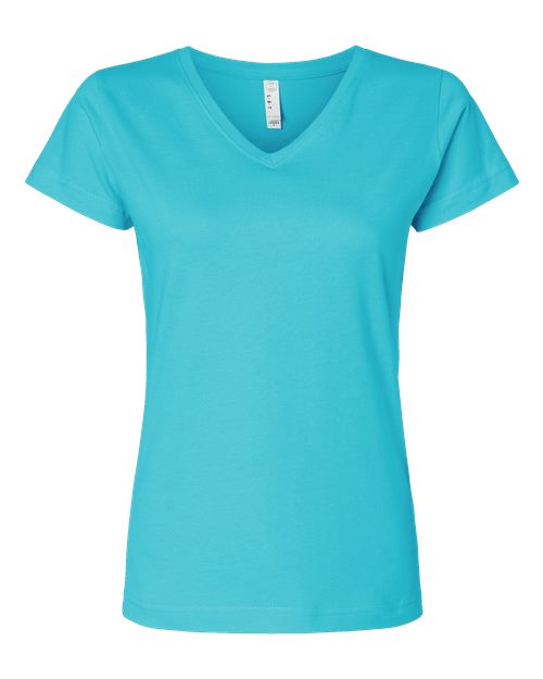 LAT - Women's Fine Jersey V-Neck Tee - S - 3507