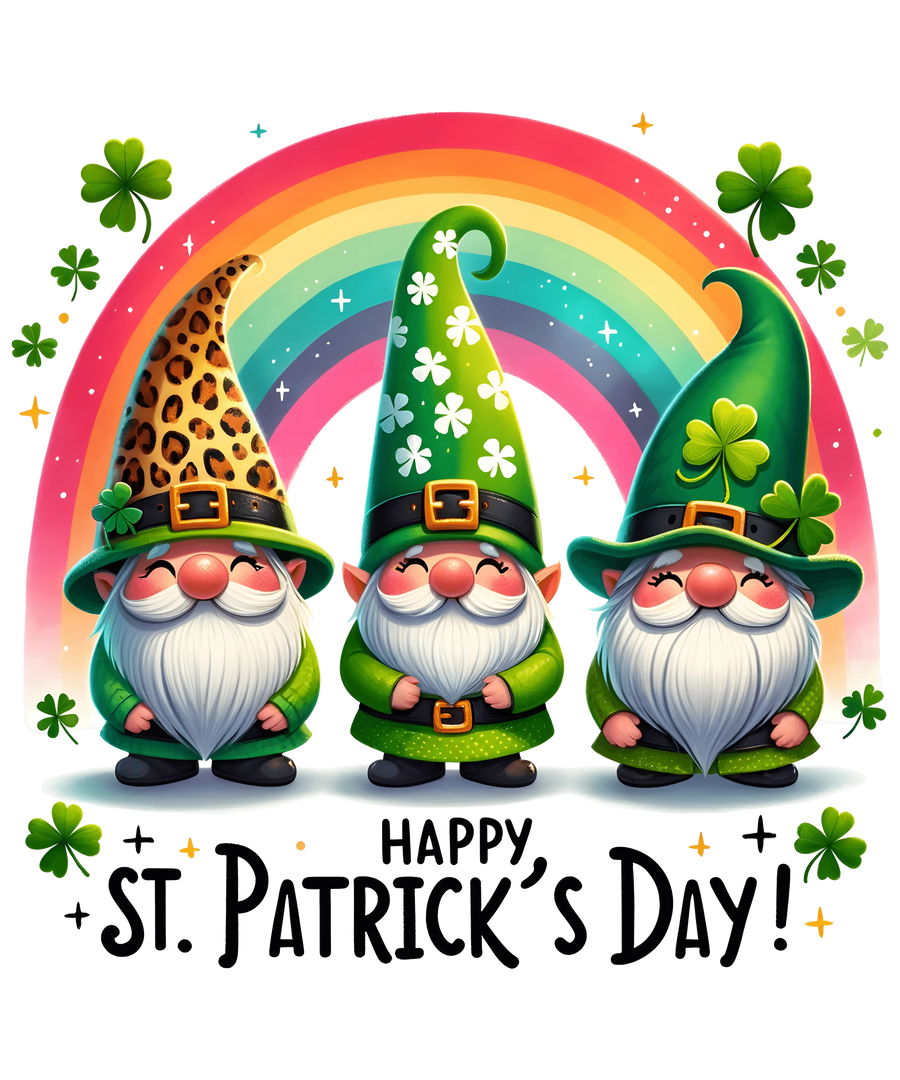 Happy ST. Patrick's Day Irish Gnome Design - DTF Ready To Press