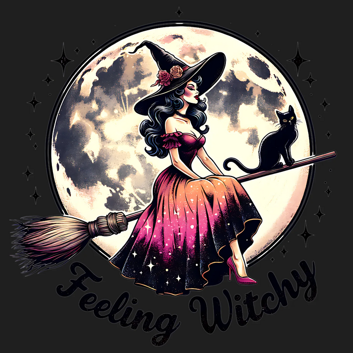 Witchy Moon Halloween DTF Transfer Ready to Press