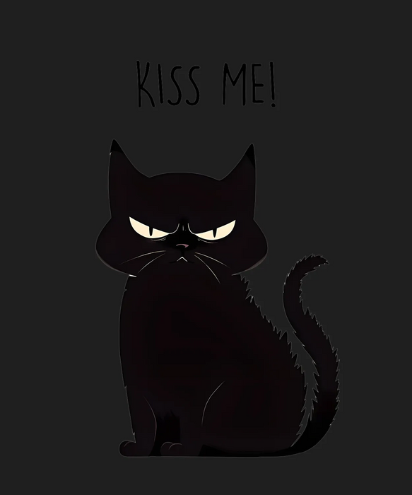 Black Cat DTF Transfer Ready to Press