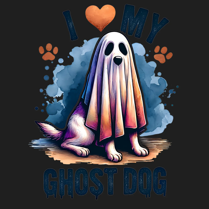 Ghost Dog DTF-Transfer Bereit zum Pressen