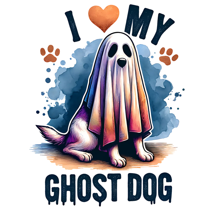 Ghost Dog DTF-Transfer Bereit zum Pressen