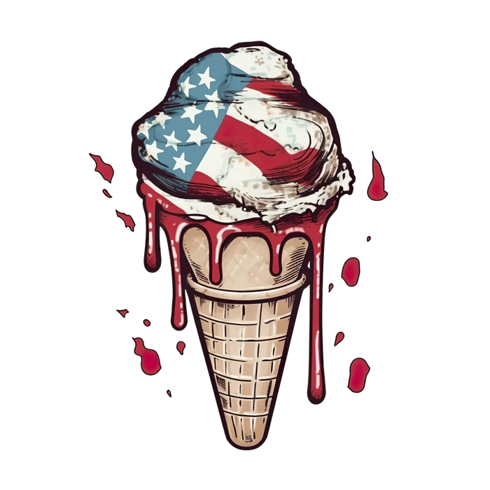 Patriotic Ice Cream Cone DTF Transfer