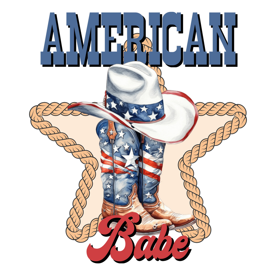 Diseño de American Babe para el 4 de julio: DTF listo para imprimir