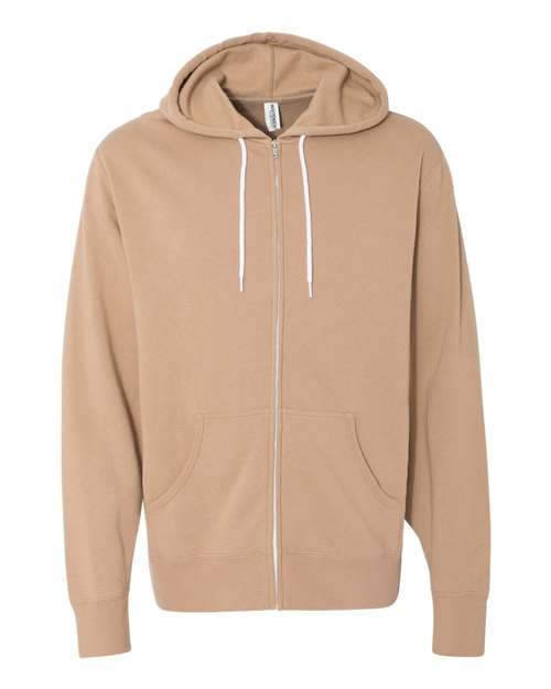 Lightweight Full-Zip Hooded Sweatshirt