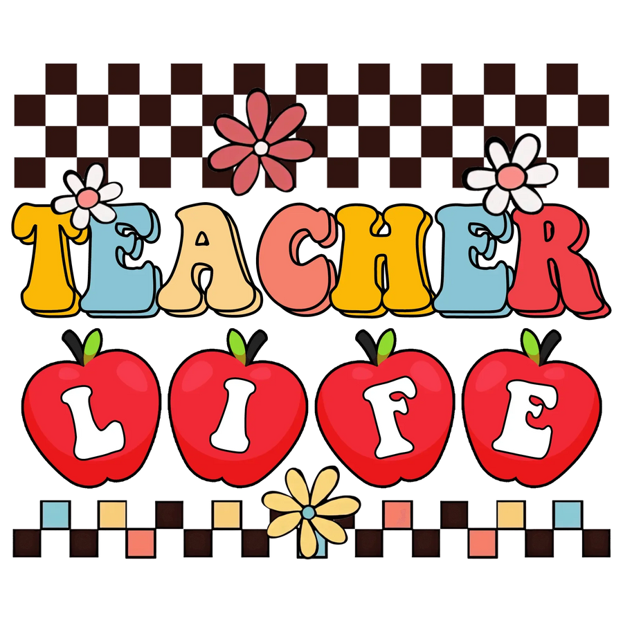 Retro Teacher Life Design - DTF Ready To Press