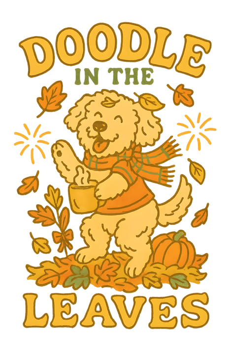 Doodle in the Leaves DTF Transfer Ready to Press