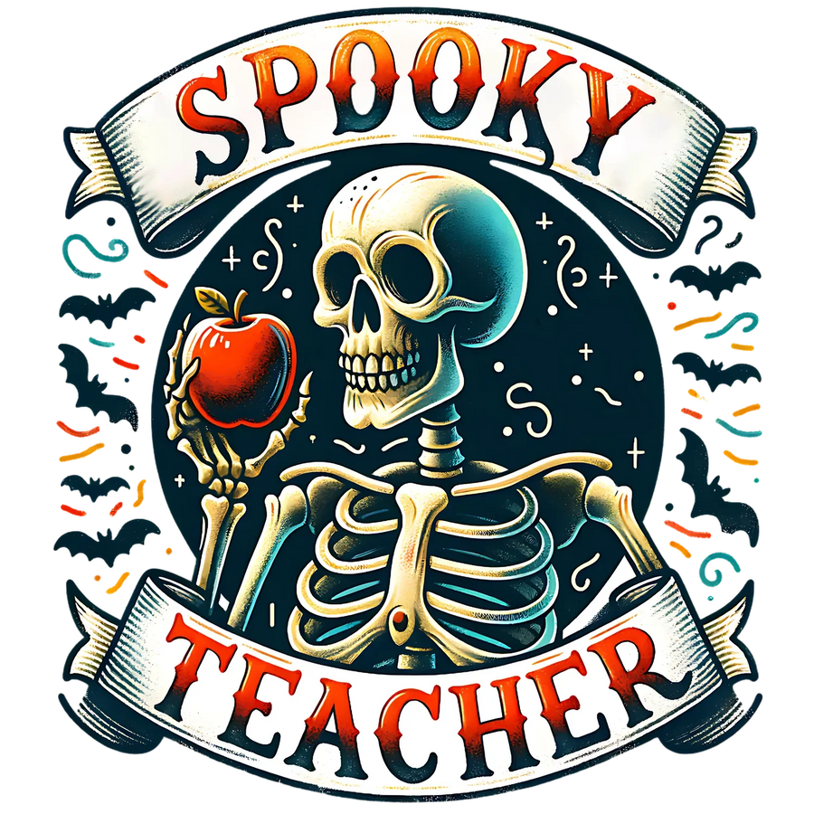 Halloween Apparel Spooky Teacher DTF Transfer Ready to Press