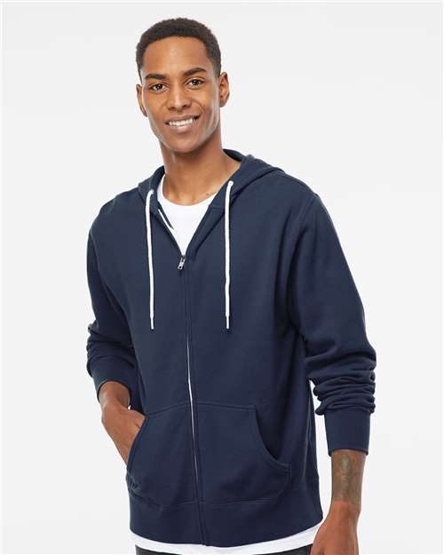 Lightweight Full-Zip Hooded Sweatshirt