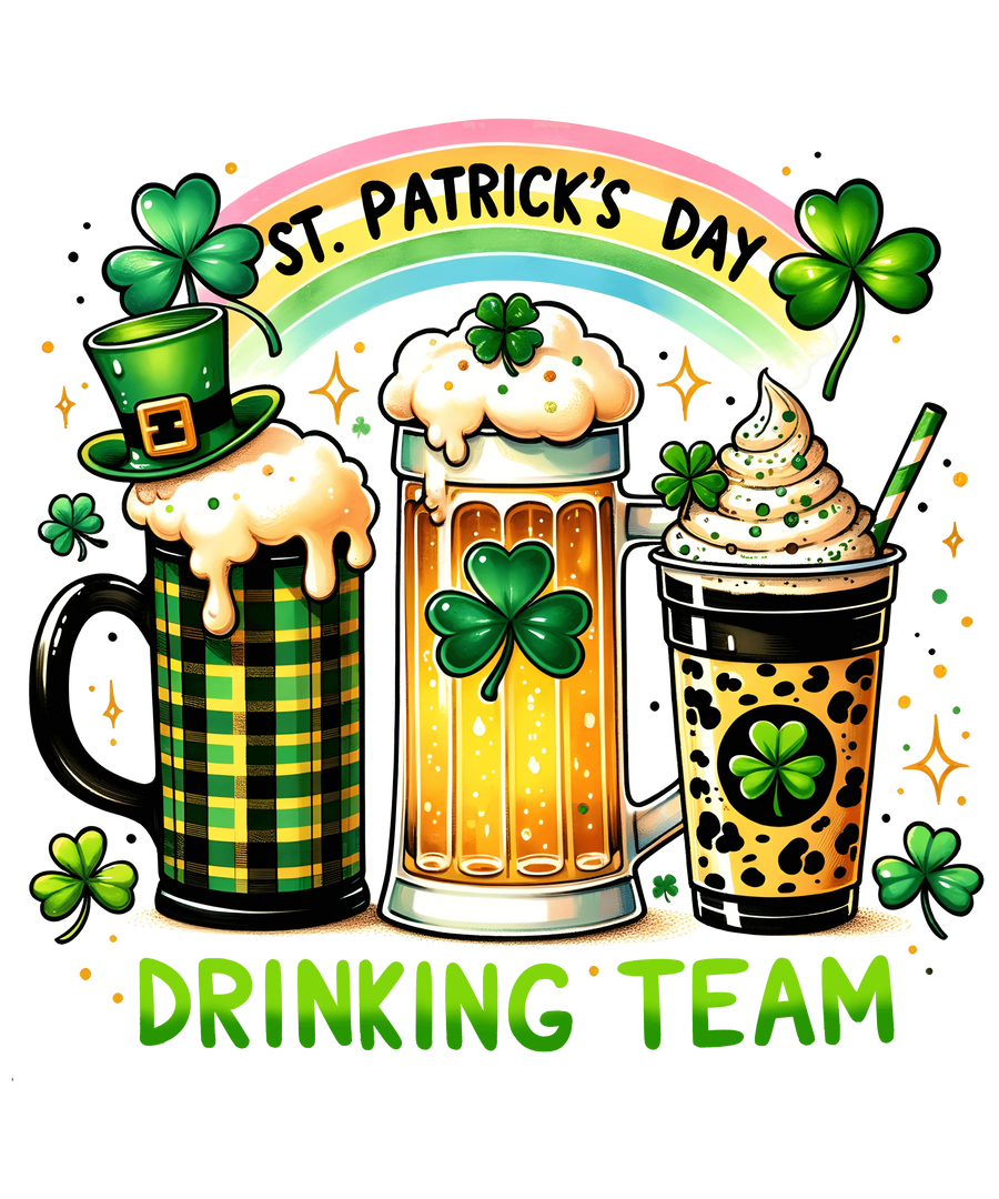 ST. Patricks Day Drinking Team Design - DTF Ready To Press