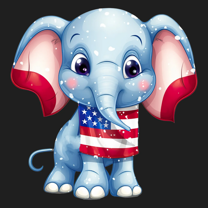 Patriotic Elephant DTF Transfer Ready to Press