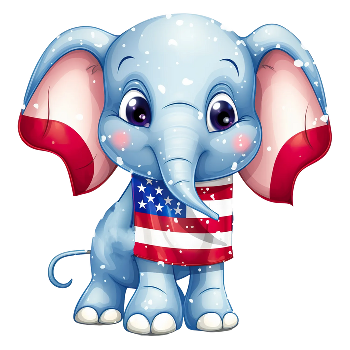 Patriotic Elephant DTF Transfer Ready to Press