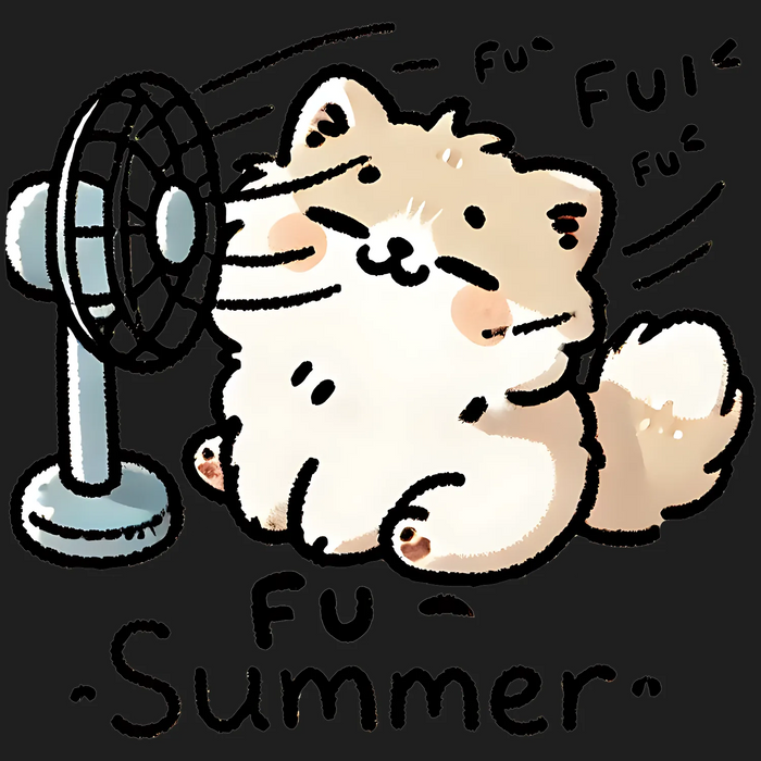 Cat Fan Summer DTF Transfer Ready to Press