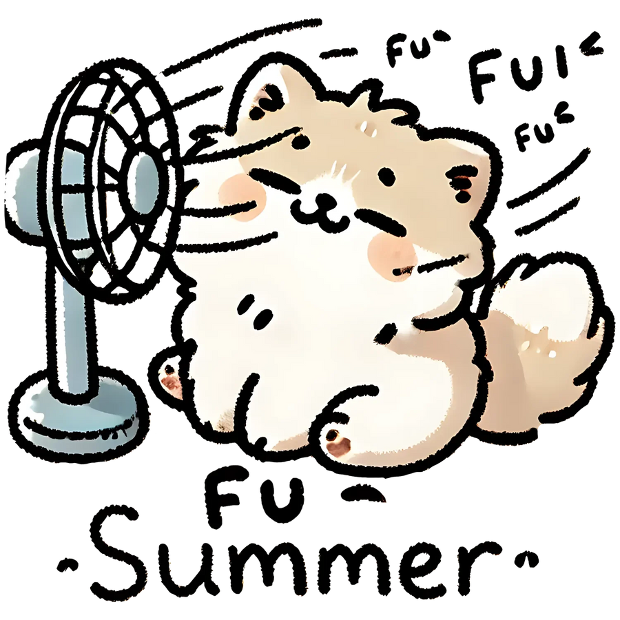 Cat Fan Summer DTF Transfer Ready to Press