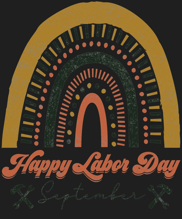 Labor Day Retro DTF Heat Transfer - Colorful Design