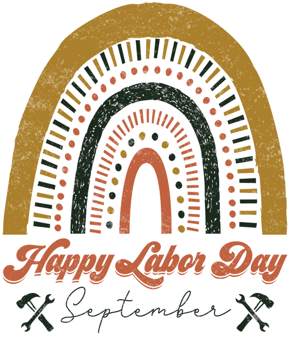 Labor Day Retro DTF Heat Transfer - Colorful Design
