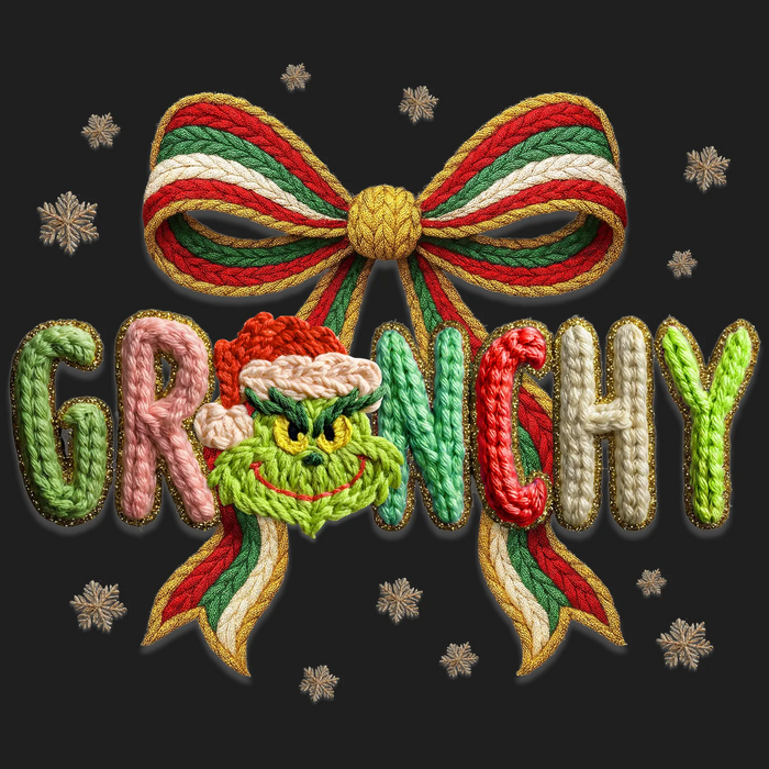 Grinchy Christmas Bow DTF Transfer Ready to Press