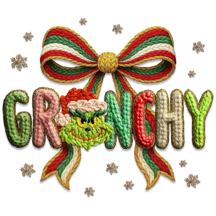Grinchy Christmas Bow DTF Transfer Ready to Press