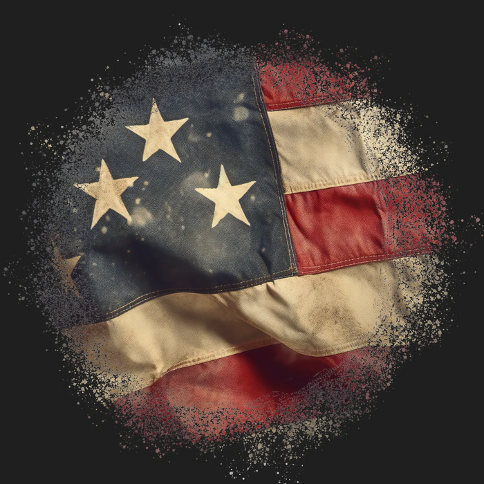 Vintage American Flag DTF Transfer Ready to Press