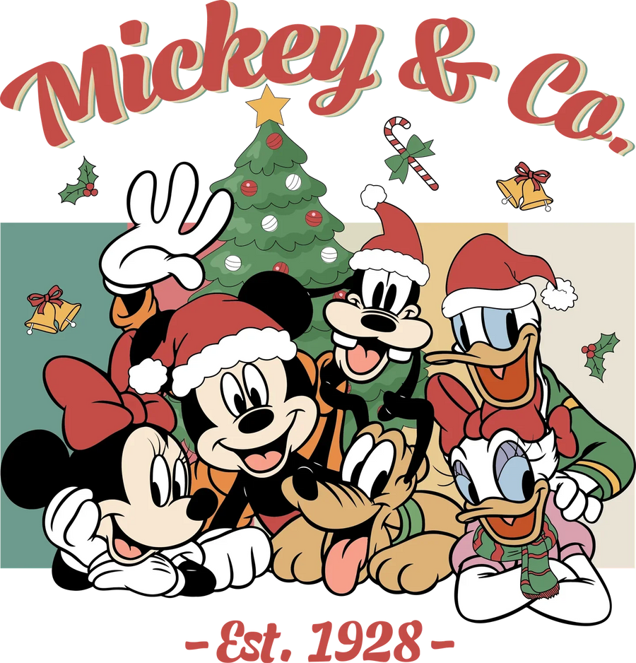 Holiday Mickey & Co DTF Transfer Ready to Press