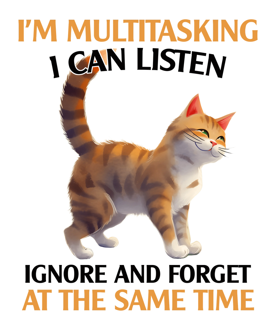 Funny Orange Cat Design - DTF Ready To Press