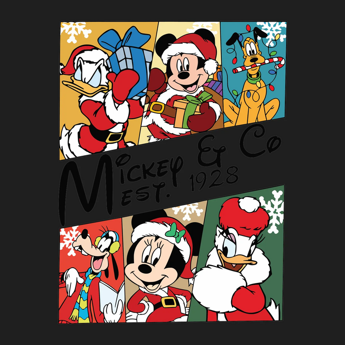 Holiday Cheer Mickey & Friends DTF Transfer Ready to Press