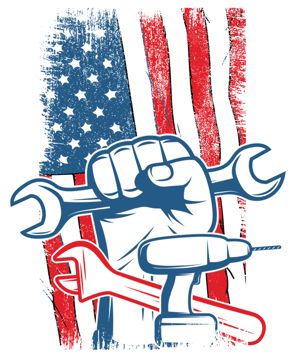 Patriotic Mechanic DTF Transfer | Strong and Proud