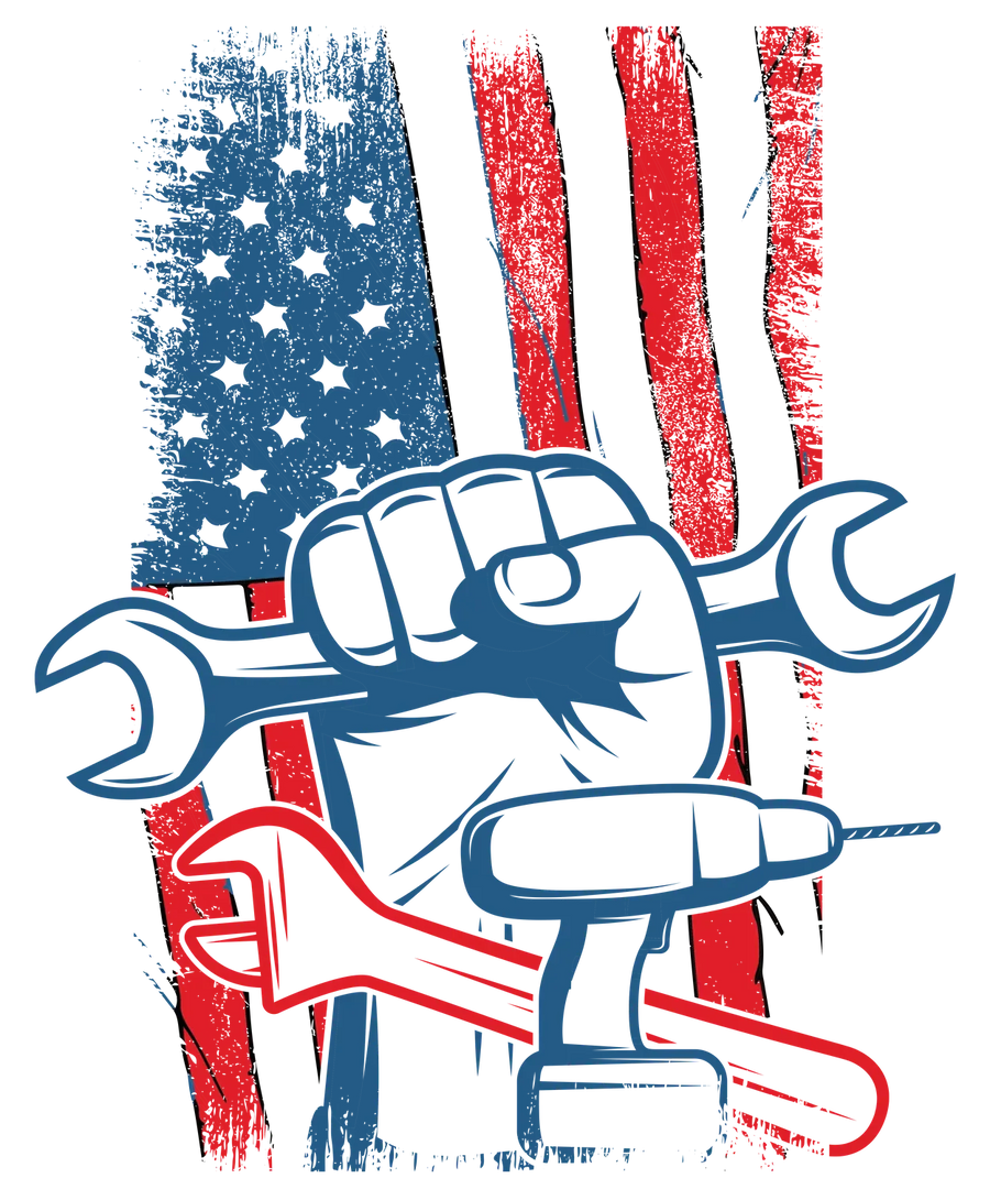 Patriotic Mechanic DTF Transfer | Strong and Proud