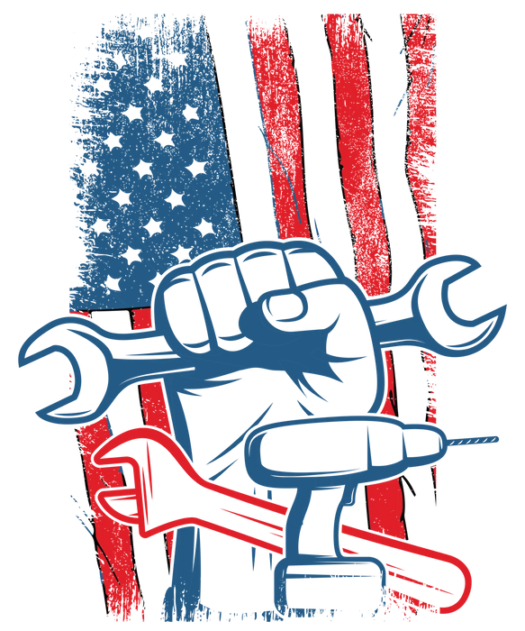 Patriotic Mechanic DTF Transfer | Strong and Proud