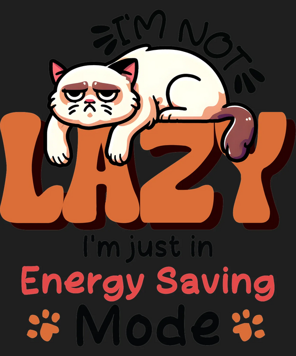 Lazy Cat DTF Transfer Ready to Press