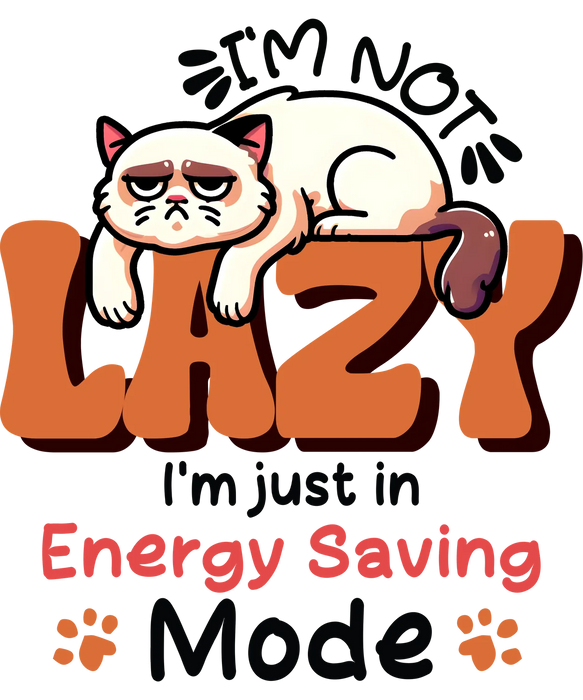 Lazy Cat DTF Transfer Ready to Press