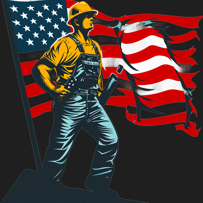 Patriotic Worker DTF Apparel Transfer