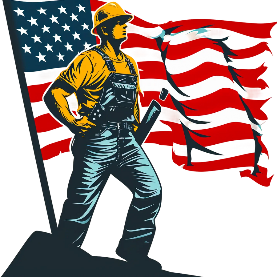 Patriotic Worker DTF Apparel Transfer