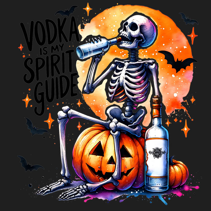 Halloween Vodka Skeleton DTF Transfer Ready to Press