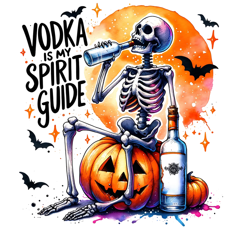 Halloween Vodka Skeleton DTF Transfer Ready to Press