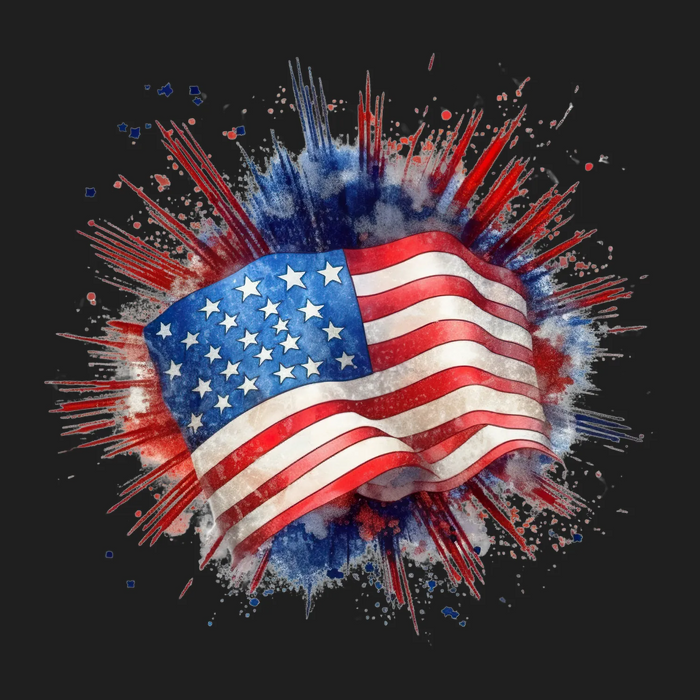 American Flag DTF Transfer Ready to Press