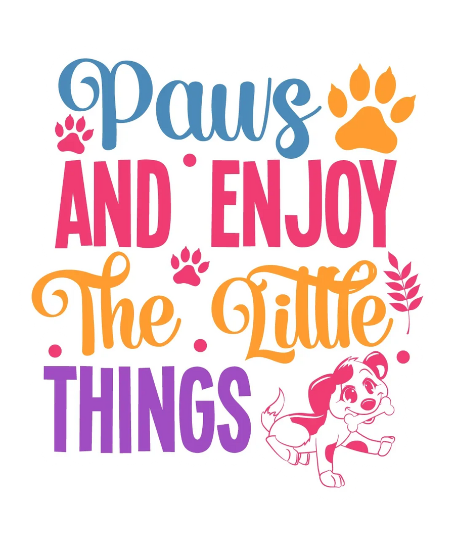 Paws and Enjoy Life DTF Transfer – Bügelfertig